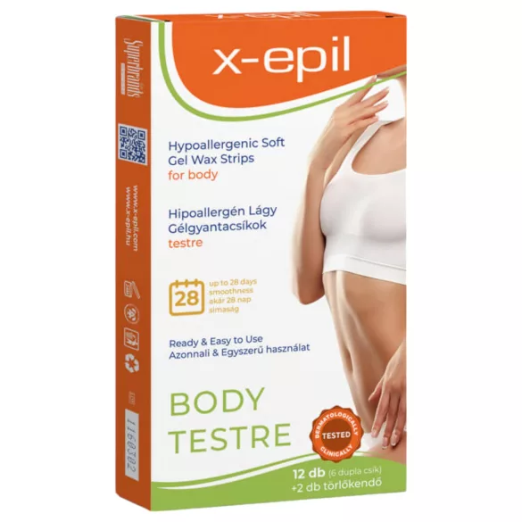 X-Epil - strisce depilatorie corpo ipoallergeniche - 12 pezzi