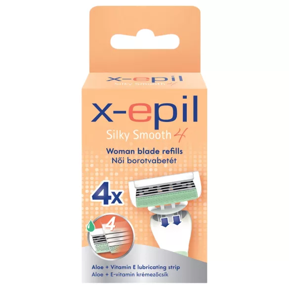 X-Epil Silky Smooth - testina di ricambio rasoio donna - 4 lame (4 pezzi)