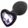 Sunfo - plug anale in silicone con gemma a cuore - nero/lilla