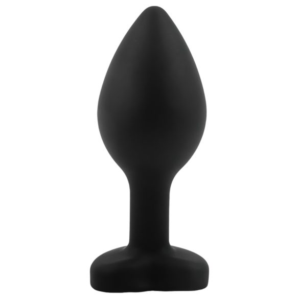 Sunfo - plug anale in silicone con gemma a cuore - nero/lilla