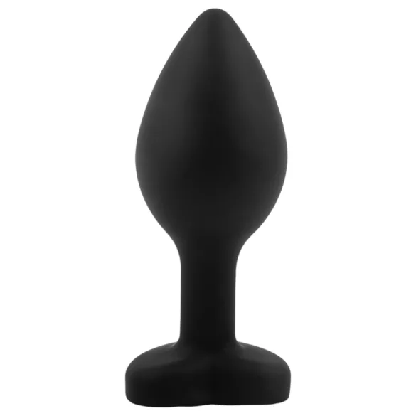 Sunfo - plug anale in silicone con gemma a cuore - nero/lilla