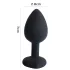 Sunfo - plug anale in silicone con gemma a cuore - nero/lilla