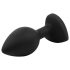 Sunfo - Plug anale in silicone con pietra rossa a cuore (nero)