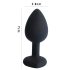 Sunfo - Plug anale in silicone con pietra rossa a cuore (nero)