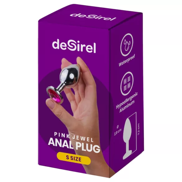 Desirel Pink Jewel S - plug anale - piccolo gioiello - argento/rosa