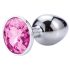 Desirel Pink Jewel S - plug anale (argento-rosa)