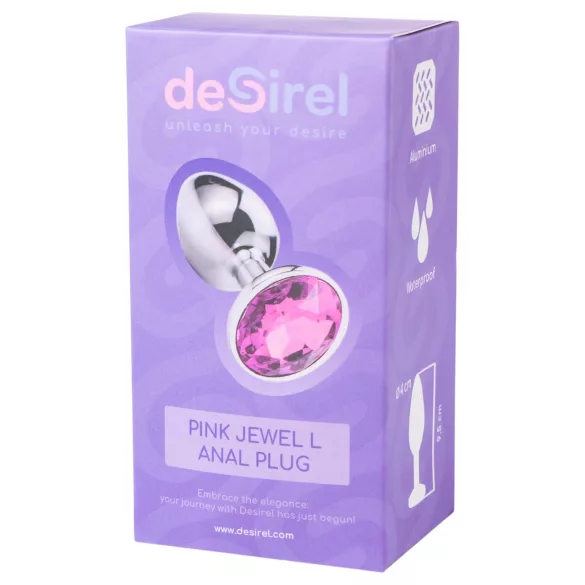 Desirel - plug anale gioiello rosa L - argento/rosa