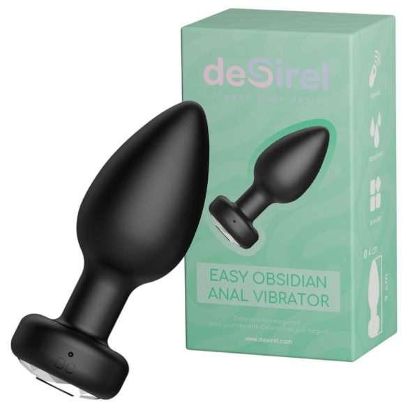 Desirel Easy Obsidian - vibratore anale ricaricabile con radio (nero)