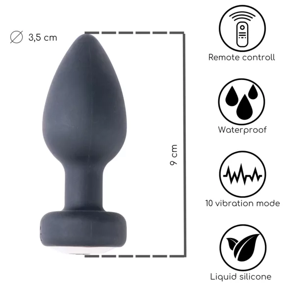 Desirel Easy Obsidian - vibratore anale wireless ricaricabile - nero