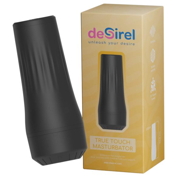 Desirel True Touch - vagina realistica vibrante (naturale-nera)