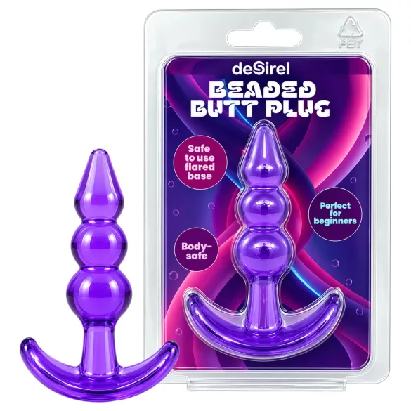 Desirel - plug anale a sfere - silicone viola