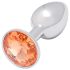Sunfo - Plug anale in metallo con pietra dorata (argento)