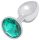 Sunfo - plug anale metallo con pietra verde - argento