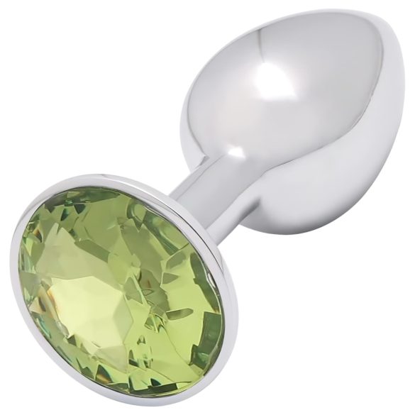 Sunfo - plug anale metallico con pietra lime - argento