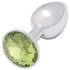 Sunfo - plug anale metallico con pietra lime - argento