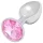 Sunfo - plug anale metallico con pietra rosa - argento