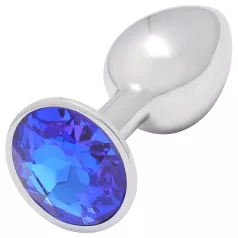 Sunfo - plug anale in metallo con pietra blu - argento