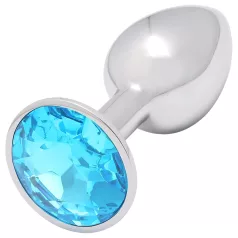 Sunfo - plug anale metallico con pietra azzurra - argento