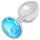 Sunfo - Plug anale in metallo con pietra azzurra (argento)