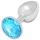 Sunfo - plug anale metallico con pietra azzurra - argento