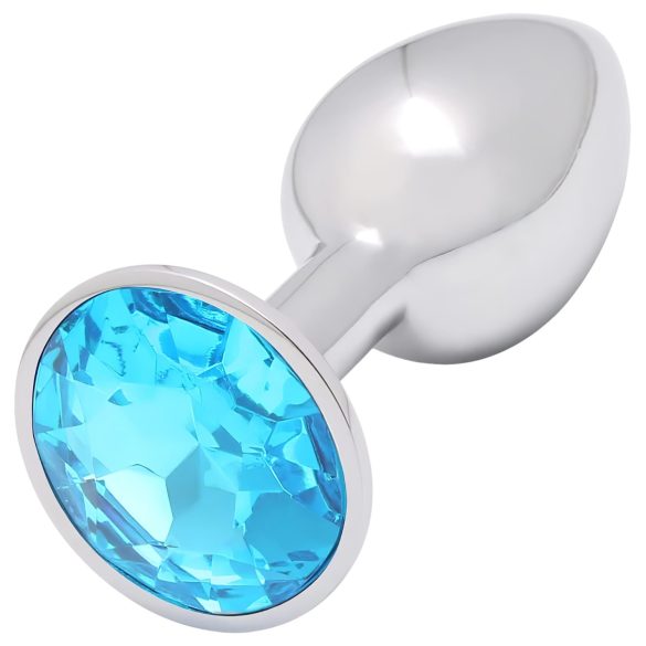 Sunfo - Plug anale in metallo con pietra azzurra (argento)