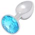 Sunfo - Plug anale in metallo con pietra azzurra (argento)