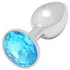 Sunfo - plug anale metallico con pietra azzurra - argento