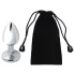 Sunfo - plug anale metallico con pietra azzurra - argento