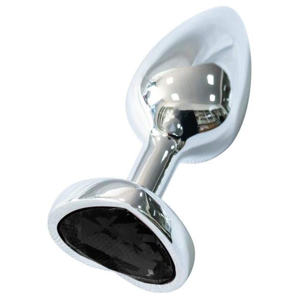 Sunfo - plug anale in metallo con cuore nero (argento)