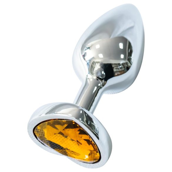 Sunfo - plug anale metallo cuore pietra oro argento