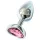 Sunfo - plug anale in metallo con pietra rosa a forma di cuore (argento)