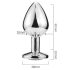 Sunfo - plug anale in metallo con gemma viola a forma di cuore (argento)