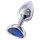 Sunfo - plug anale in metallo con pietra blu a forma di cuore (argento)