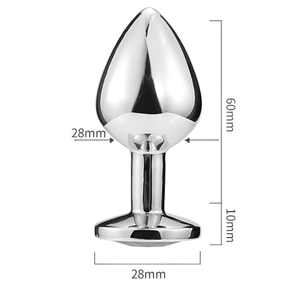 Sunfo - plug anale metallo cuore pietra blu - argento