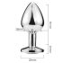Sunfo - plug anale in metallo con pietra blu a forma di cuore (argento)