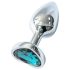 Sunfo - plug anale in metallo con cuore e gemma azzurra (argento)