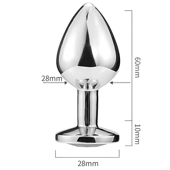 Sunfo - plug anale in metallo - pietra a cuore azzurro - argento
