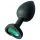 Sunfo - plug anale in silicone con pietra a cuore verde scuro - nero