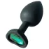 Sunfo - plug anale in silicone con pietra a cuore verde scuro - nero