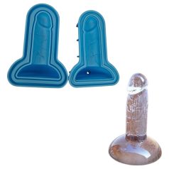 Dildó - stampo per ghiaccio a forma di dildo - silicone blu