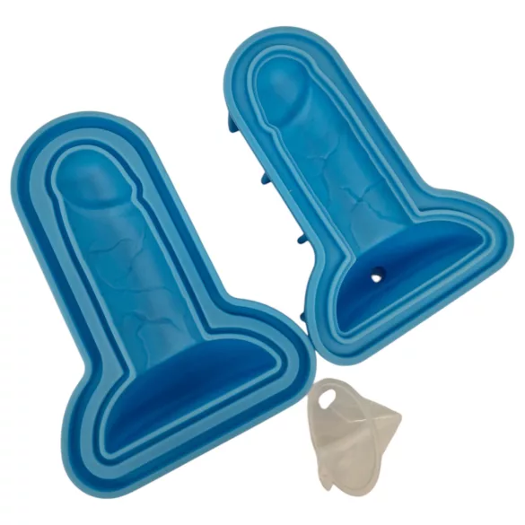 Dildó - stampo per ghiaccio a forma di dildo - silicone blu