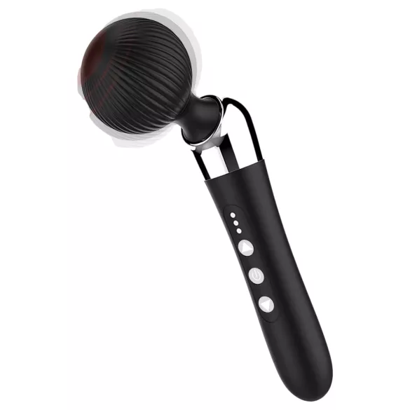 Massaggiatore vibrante ricaricabile curvo - silicone nero