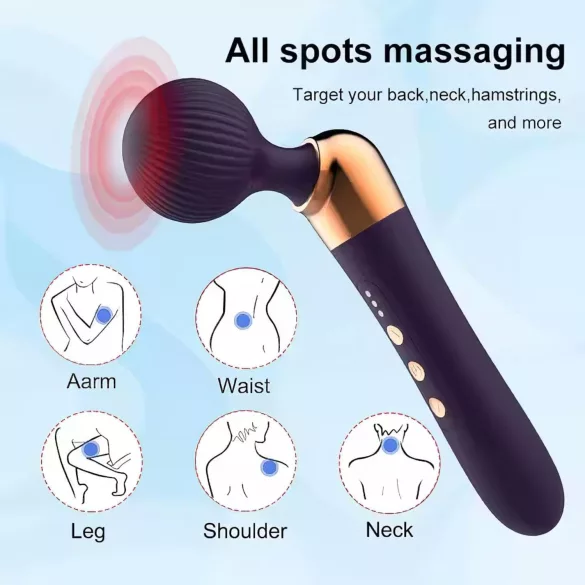 Massaggiatore vibrante ricaricabile curvo - silicone nero