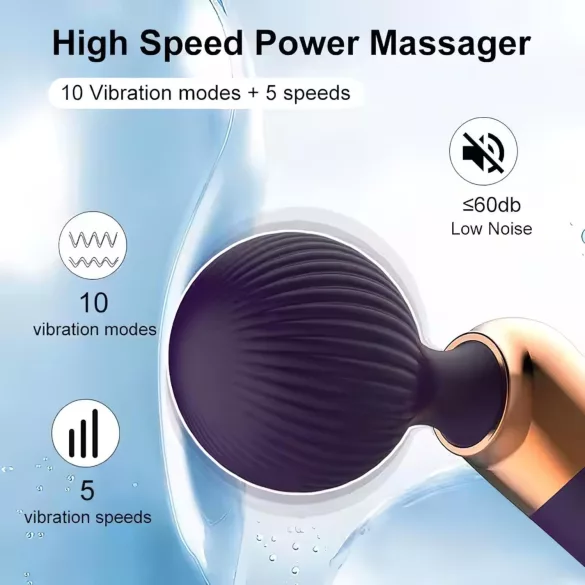 Massaggiatore vibrante ricaricabile curvo - silicone nero
