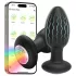 Desirel - Plug anale vibrante con luce LED cambia-colore - controllato tramite app, 10 modalità di vibrazione (nero)