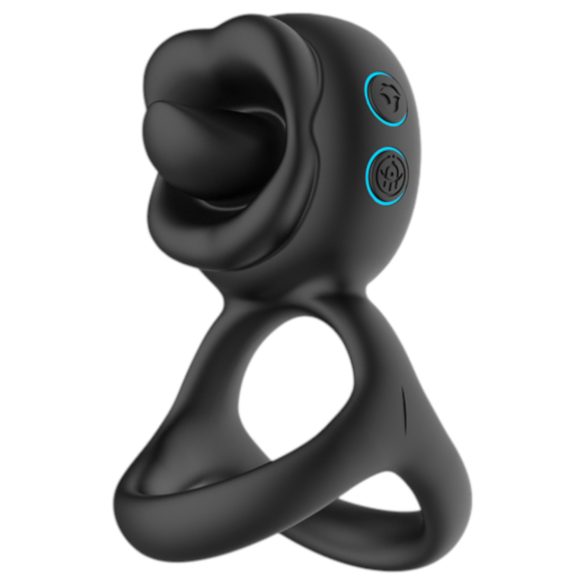 Biu-Biu - anello fallico con vibratore clitorideo - nero