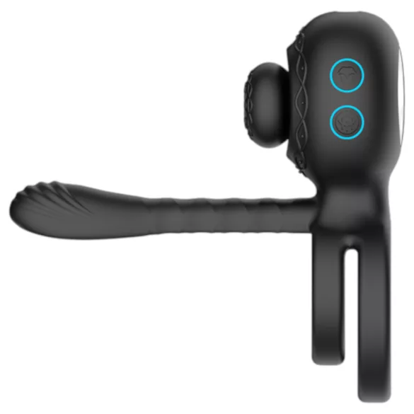 Biu-Biu - anello fallico e vibratore per coppia - silicone nero