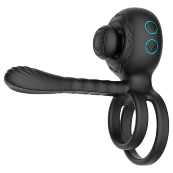 Biu-Biu - anello fallico e vibratore per coppia - silicone nero