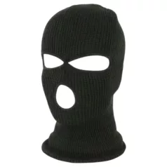 Balaclava - maschera fetish con 3 aperture - tessuto nero