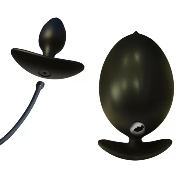 Kangvo - plug anale gonfiabile magnetico con sfera rotante (nero)